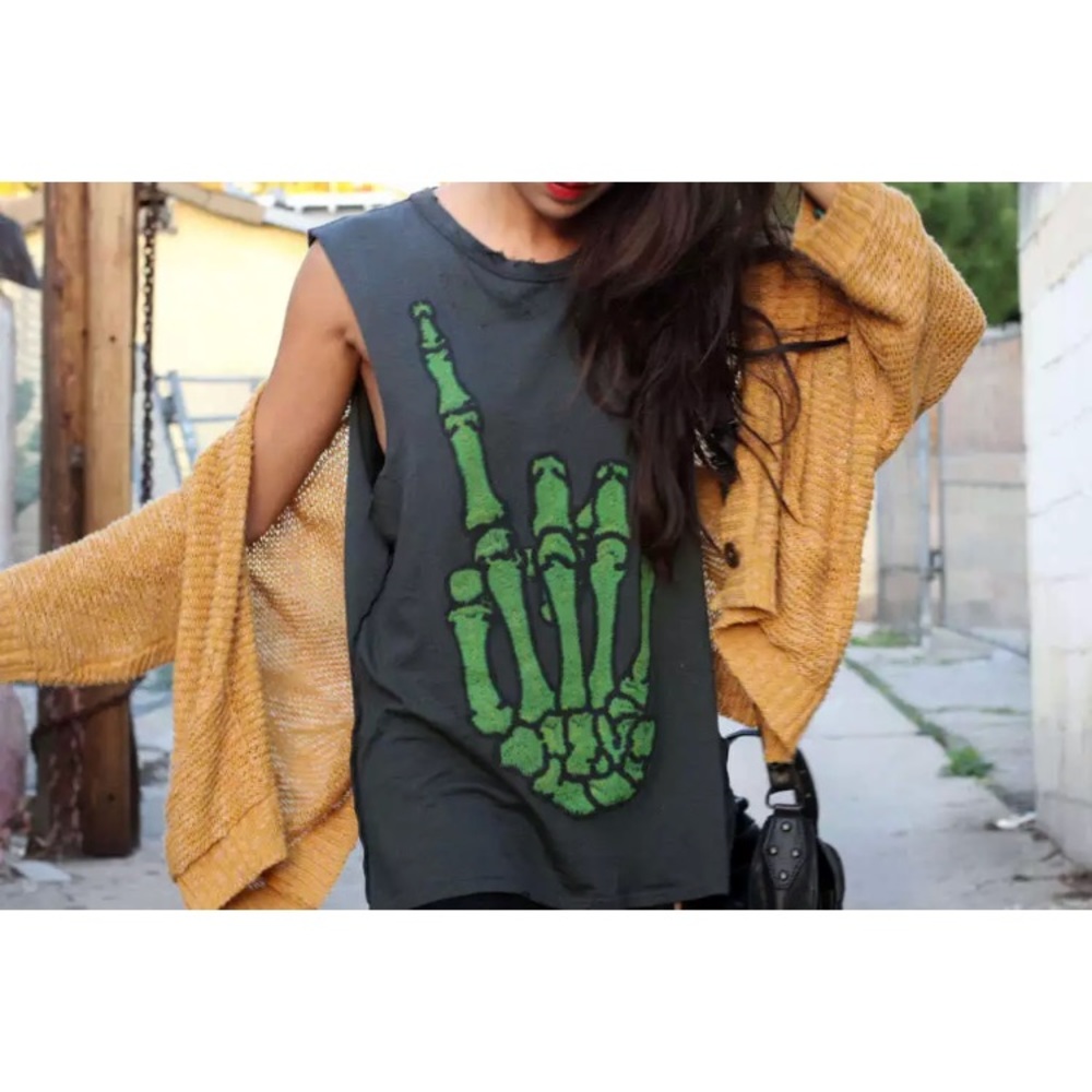 UNIF Hail No Green Skeleton Festival Tee Shirt